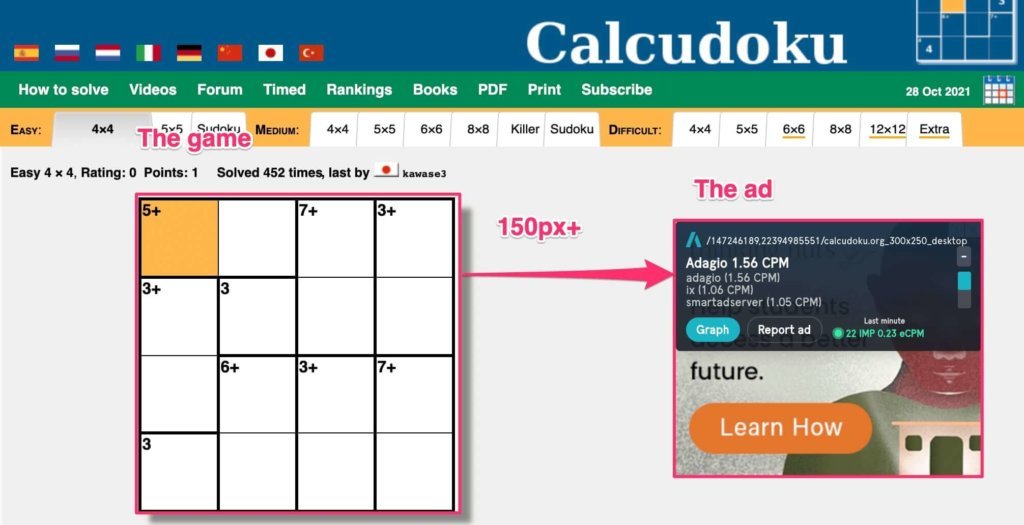 Separación anuncios
