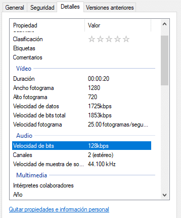 bitrate en vídeo