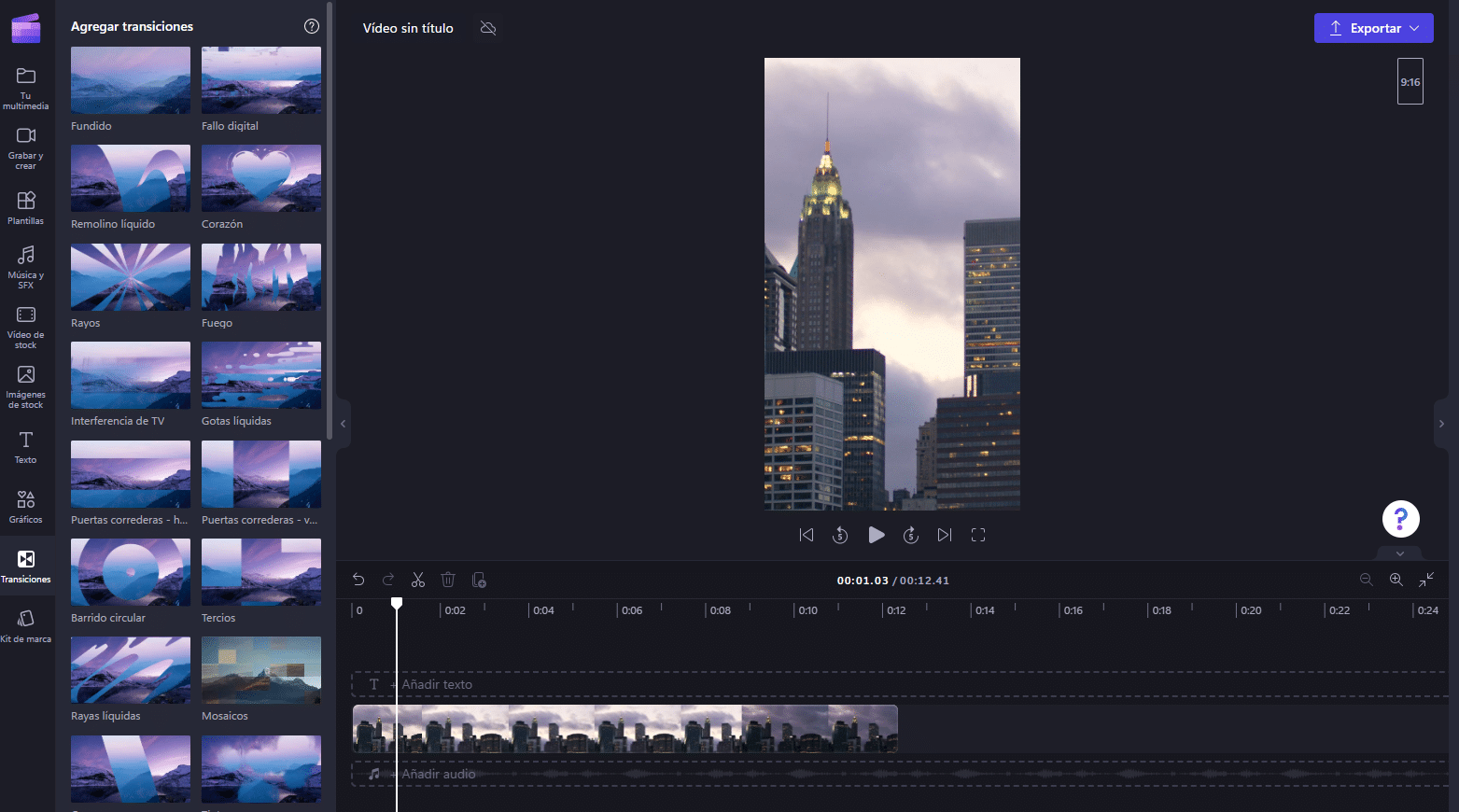 clipchamp para reel