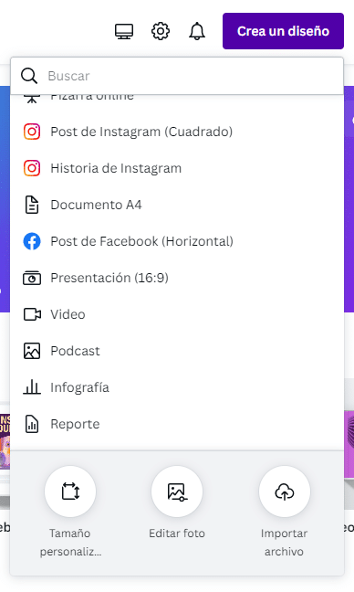 opciones edición Canva