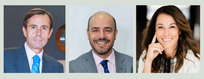 Dircoms de BNP Paribas Julio Carlavilla (izquierda), Juan Briz (centro) y Mariam Pérez-Camino (derecha)
